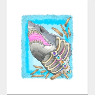 The Great White Shark - Día De Los Muertos - Shark Skeleton - Marine life Lover Posters and Art